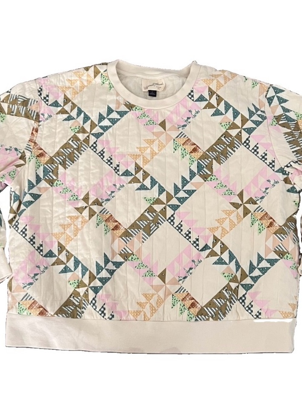 Universal Thread Cream Quilted Sweatshirt size: L